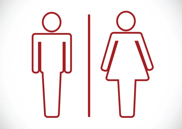 Toiletten-Ikone und Piktogramm Mann Frau Zeichen — Stockvektor