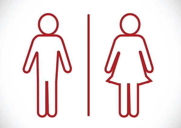 トイレのアイコンとピクトグラム男性女性サイン — ストックベクタ