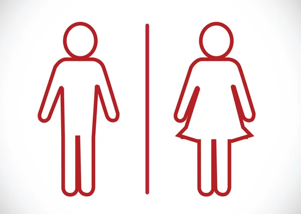Znak žena muže toaletu ikonu a piktogram — Stockový vektor