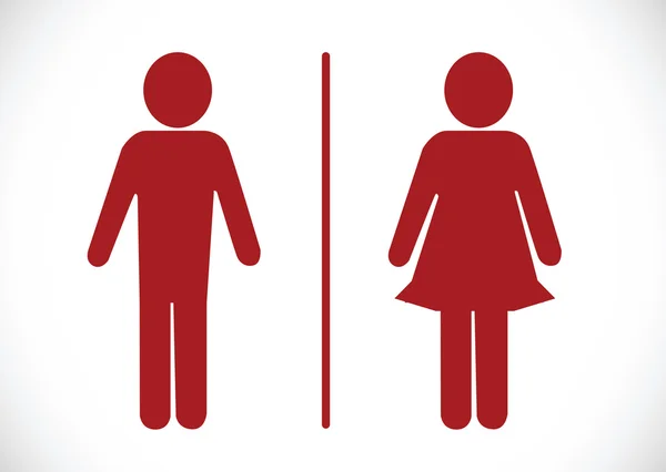 Toilet pictogram en pictogram man vrouw teken — Stockvector