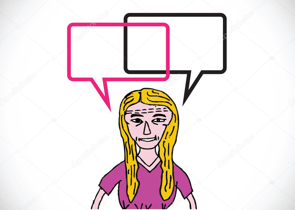 People thinking and peoples talking with dialog speech bubbles