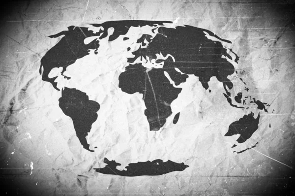 Globe earth icons themes idea design on crumpled paper — Stock Photo, Image
