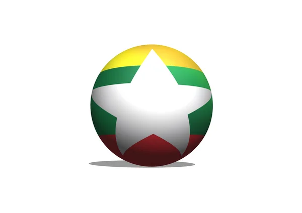Myanmar bayrağı ya da Myanmar Birliği bayrak temaları fikri tasarımı — Stok fotoğraf