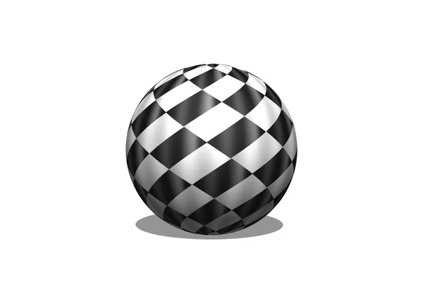 Sphère 3d damier drapeau Racing Ball — Photo