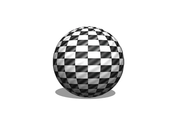 Sphère 3d damier drapeau Racing Ball — Photo