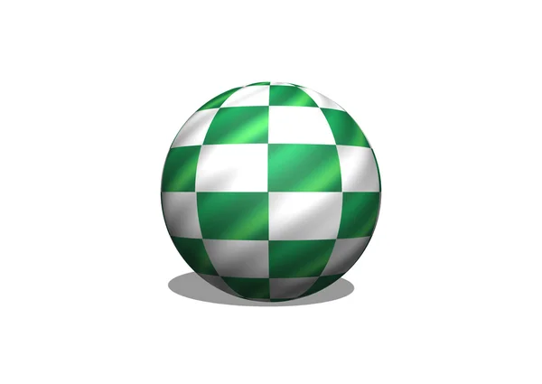 Sphere 3d Checkered Flag Racing Ball — Stock Photo, Image