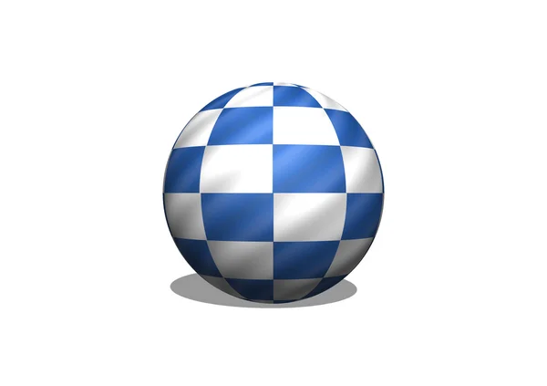 Sphere 3d Checkered Flag Racing Ball — Stock Photo, Image