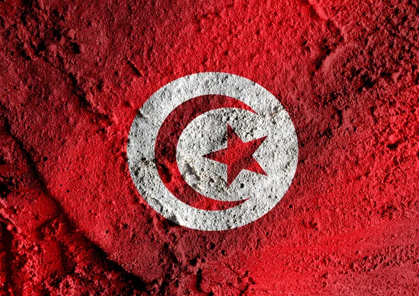 Tunus bayrağı ve kalp simgesi — Stok fotoğraf
