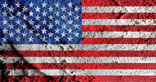 Карта США и флаг — стоковое фото