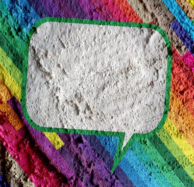 konuşma balonu pop art çimento duvar dokusu arka plan tasarımı