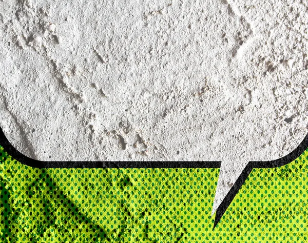 시멘트 벽 텍스쳐 배경 디자인에 음성 버블 팝 아트 — 스톡 사진