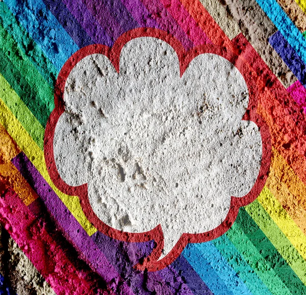 Sprechblase Pop Art auf Zementwand Textur Hintergrunddesign — Stockfoto