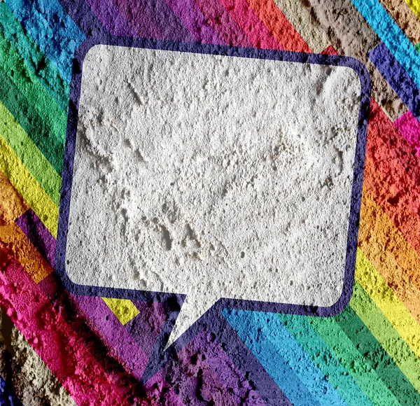 Speech Bubble Pop Art on Cement wall texture background design — Stock Photo, Image