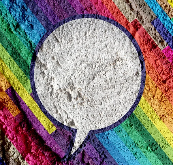 Řeč bublina pop-art na cement zdi textury pozadí návrhu — Stock fotografie