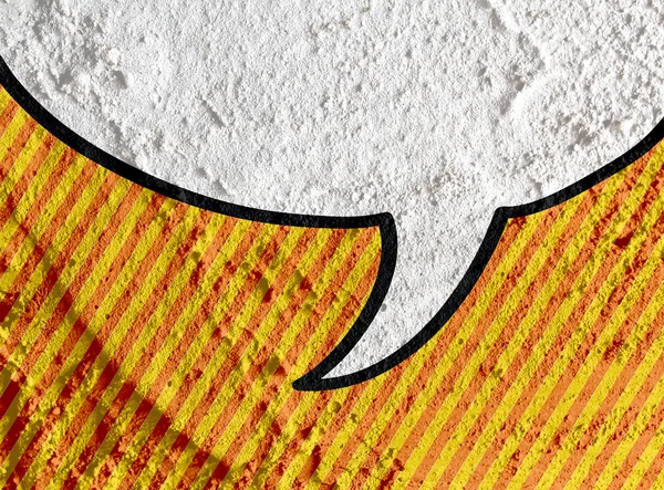 Discurso arte pop burbuja en pared de cemento textura fondo diseño —  Fotos de Stock