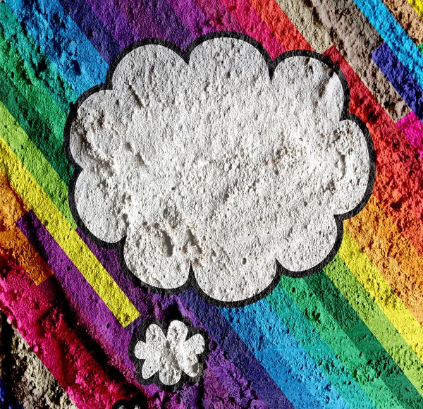 A cement fal textúra háttérgrafika beszéd buborék pop-art — Stock Fotó