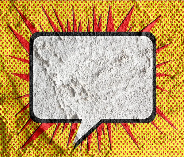 Speech Bubble Pop Art on Cement wall texture background design — Stock Image Speech Bubble Pop Art on Cement wall texture background design Royalty Free Stock Photos