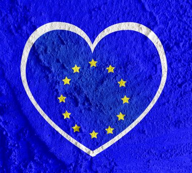 aşk AB bayrağı Avrupa Birliği bayrağı işareti kalp sembolü çimento wal