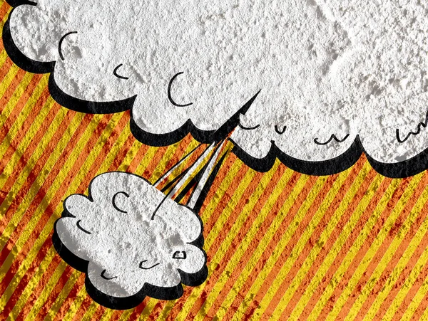 Speech Bubble Pop Art on Cement Wall texture background design — стоковое фото