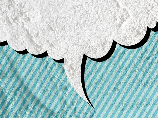 Speech Bubble Pop Art on Cement wall texture background design — Stock Photo, Image
