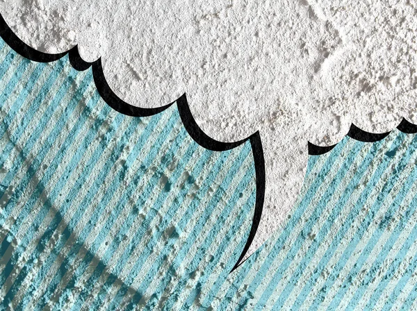 Toespraak bubble pop-art op het ontwerp van de achtergrond van de textuur van cement muur — Stockfoto