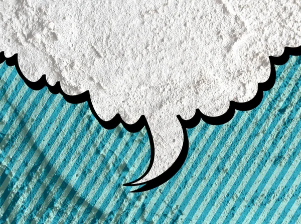 Řeč bublina pop-art na cement zdi textury pozadí návrhu — Stock fotografie