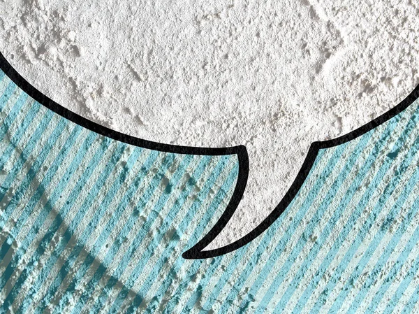 Bańka mowy pop-artu, cementowe ściany tekstura tło projektu — Zdjęcie stockowe