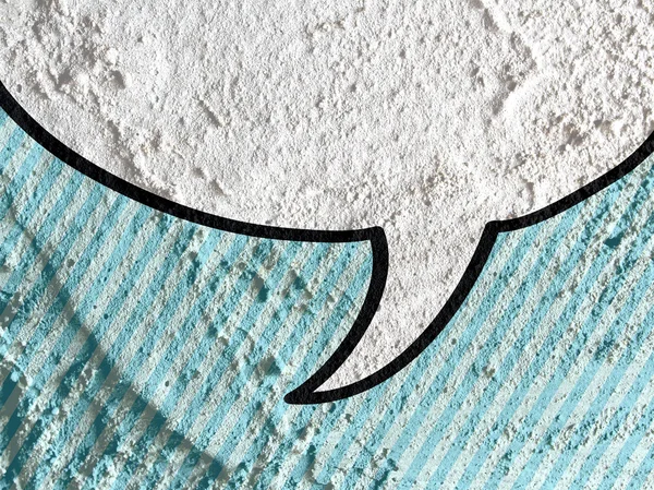 Speech Bubble Pop Art on Cement Wall texture background design — стоковое фото