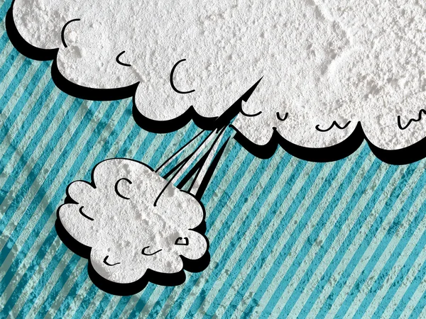 Discurso arte pop burbuja en pared de cemento textura fondo diseño — Foto de Stock