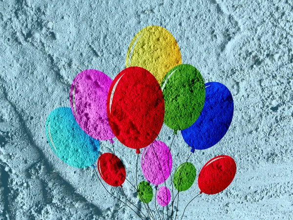 Luftballons Symbol Zeichen an der Wand Textur Hintergrund-Design — Stockfoto