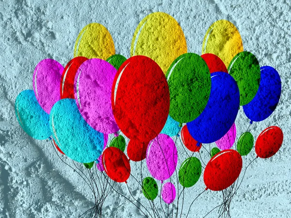 气球图标登录墙体纹理背景设计 — 图库照片