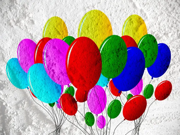 Luftballons Symbol Zeichen an der Wand Textur Hintergrund-Design — Stockfoto