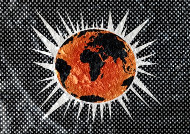 Dünya Dünya fikri üzerine çimento duvar dokusu arka plan tasarımı