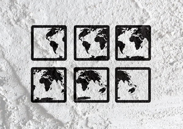 Globe earth idea   on Cement wall texture background design — Stock Photo, Image