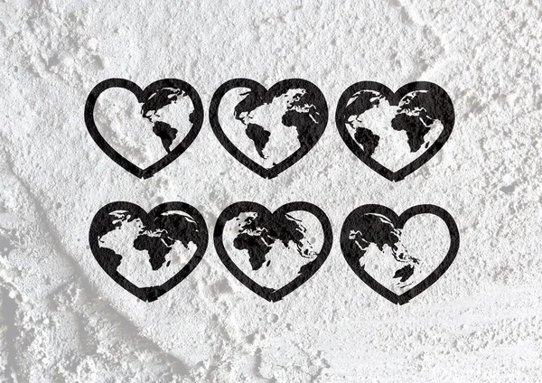 Globe earth idea   on Cement wall texture background design — Stock Photo, Image