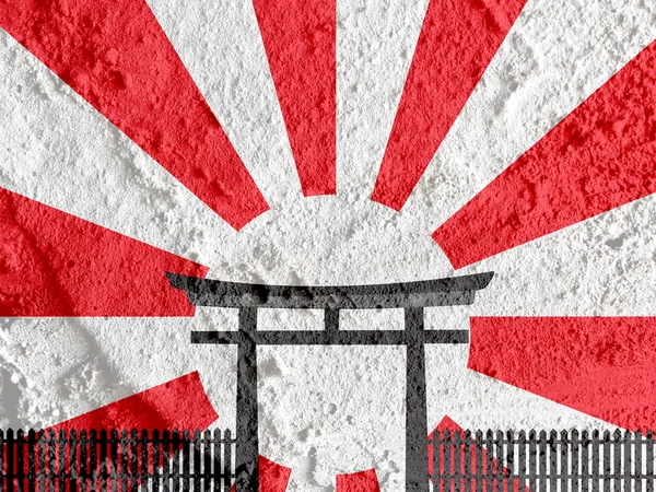 Japan gate auf zementwand textur hintergrund design — Stockfoto