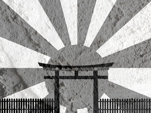 Puerta de Japón en pared de cemento textura fondo diseño —  Fotos de Stock