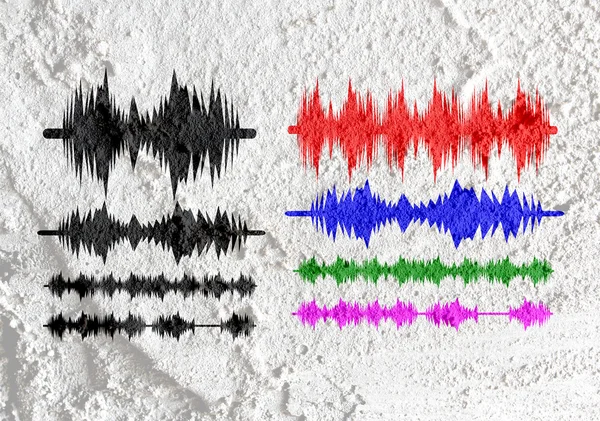 Sound Equalizer  on Cement wall texture background design — Stock Photo, Image