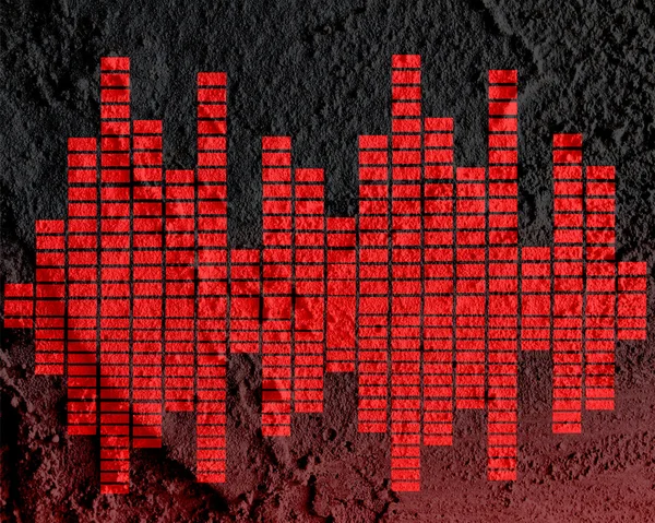 Sound Equalizer  on Cement wall texture background design — Stock Photo, Image