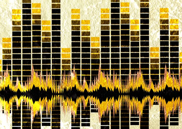 Sound-Equalizer auf Zementwand Textur Hintergrunddesign — Stockfoto