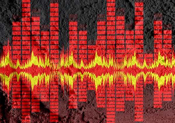 Sound-Equalizer auf Zementwand Textur Hintergrunddesign — Stockfoto