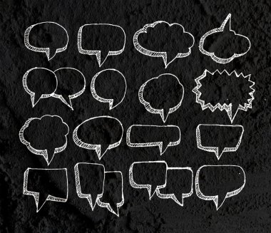 Çimento duvar dokusu adam konuşma balonu arka plan tasarımı