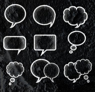 Çimento duvar dokusu adam konuşma balonu arka plan tasarımı