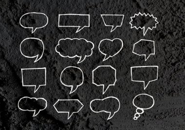 Çimento duvar dokusu adam konuşma balonu arka plan tasarımı