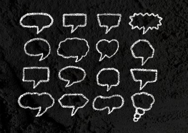 Çimento duvar dokusu adam konuşma balonu arka plan tasarımı