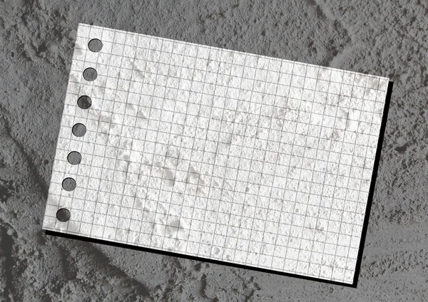 Notebook paper on Cement wall texture background design — Stock Photo, Image