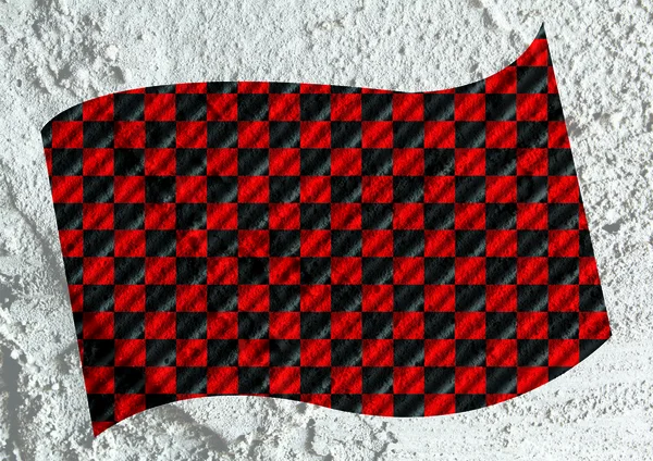 Drapeau à carreaux sur la texture du mur de ciment conception de fond — Photo