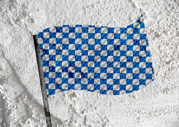Bandera a cuadros en diseño de fondo de textura de pared de cemento — Foto de Stock