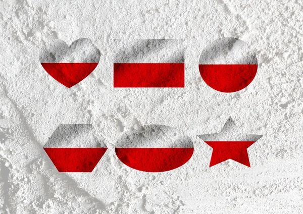 Love Poland flag sign heart symbol on Cement wall texture backgr — Stock Photo, Image