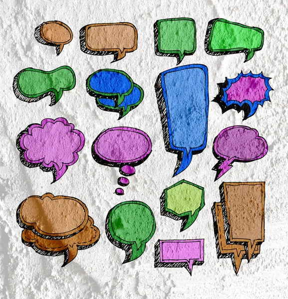 Speech Bubble background design on Cement wall texture backgroun — Stock Photo, Image